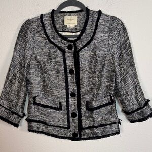 Kate Spade New York Carine fringe-trim jacket blazer size 2